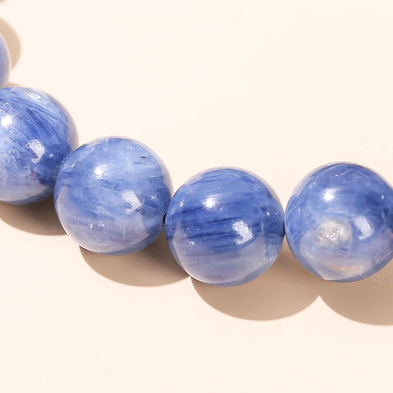 JD 5A Natural Brazilian Kyanite Bracelet Blue Cat's Eye Healing Stone Beads for Women Men Chakra Energy Jewelry Gift view 4