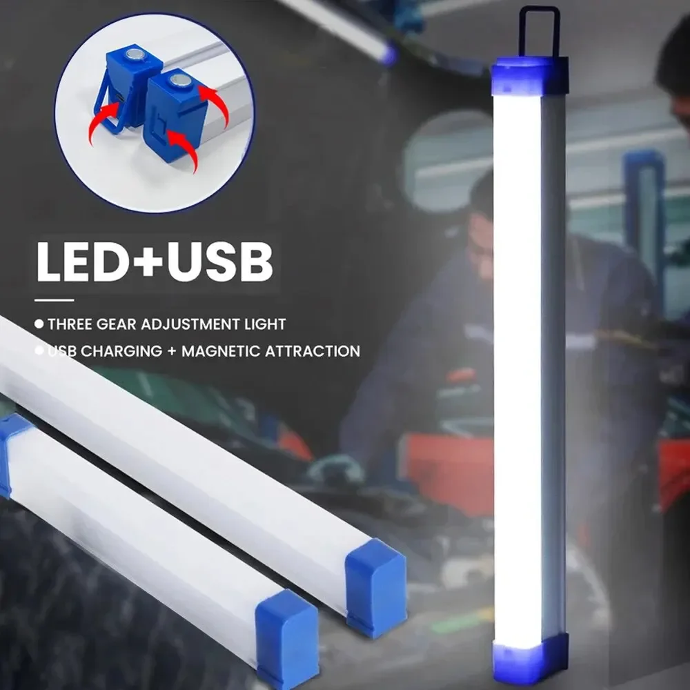

LED light Rechargeable Tube Camping Lamp Magnetic Suspension Portable Light Bulb for Emergency Night Market Outdoor Lighting