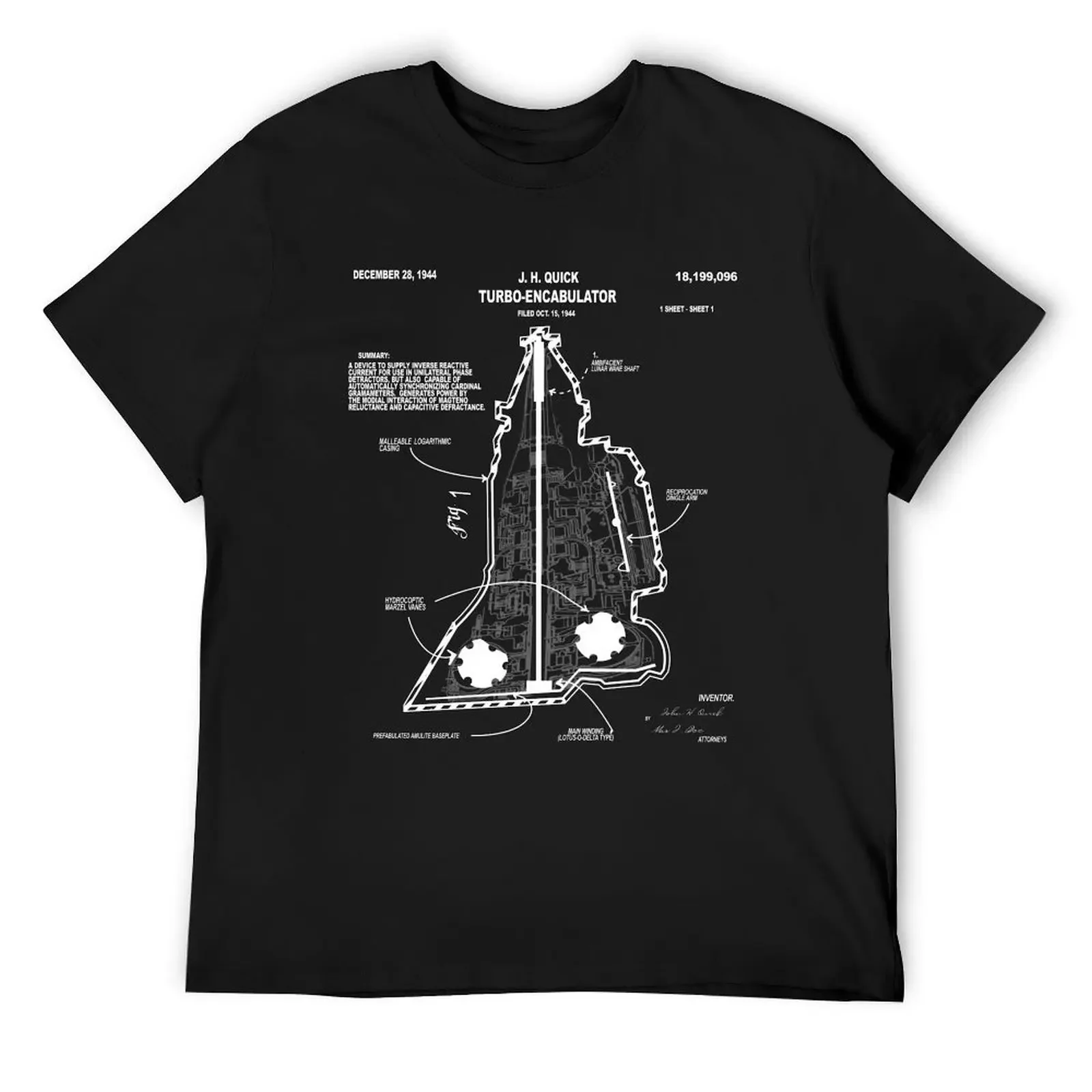 Turbo Encabulator Patent Funny Engineering Joke Design T-Shirt blacks oversized men graphic t shirts