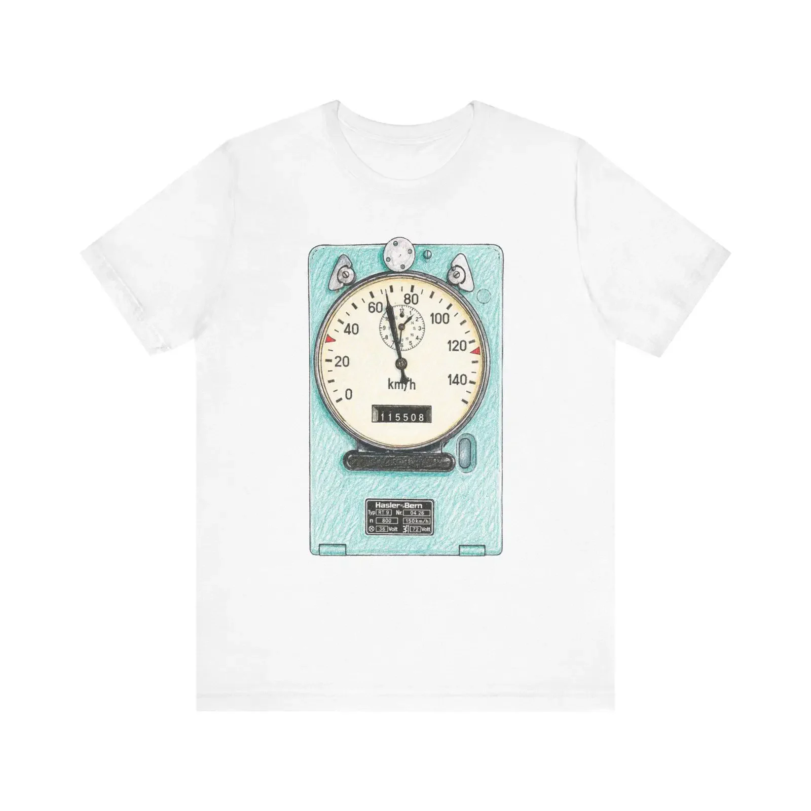 Hasler RT9 Speedometer T Shirt Vintage Railway Instrument Train Driver Railroad Engineer Railfan  vintage Washed Stylish Soft