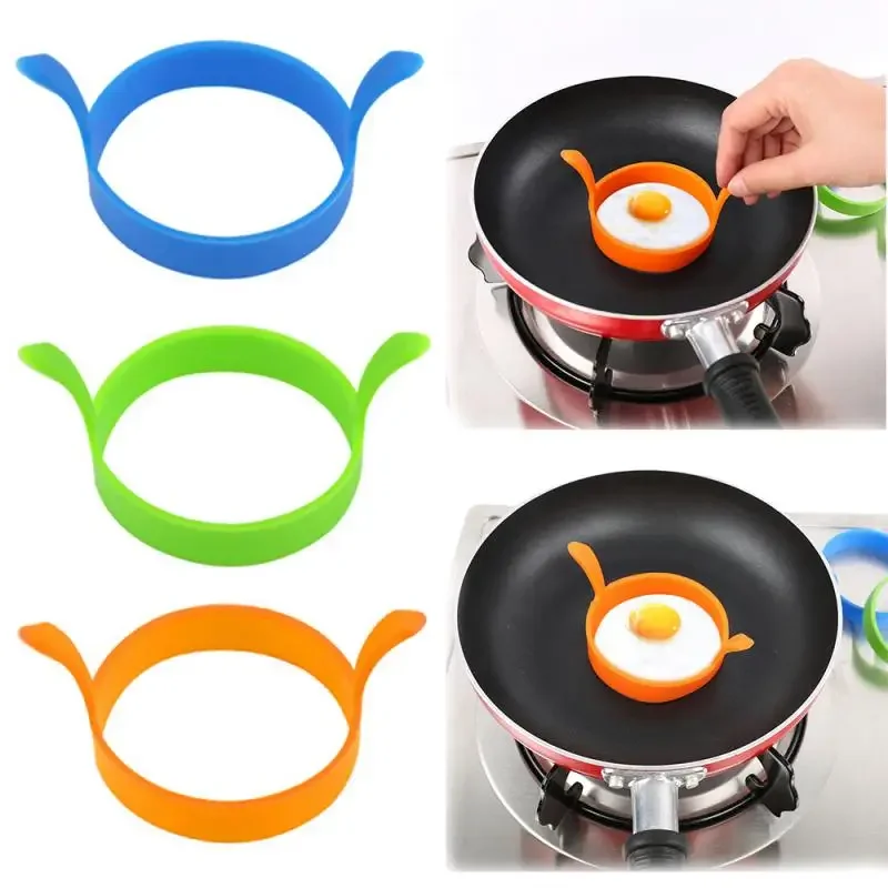 3 uds anillo para tortilla de desayuno molde para huevos fritos anillo de silicona para huevos de grado alimenticio herramienta de cocina para panqueques moldes para huevos para freír herramienta de cocina