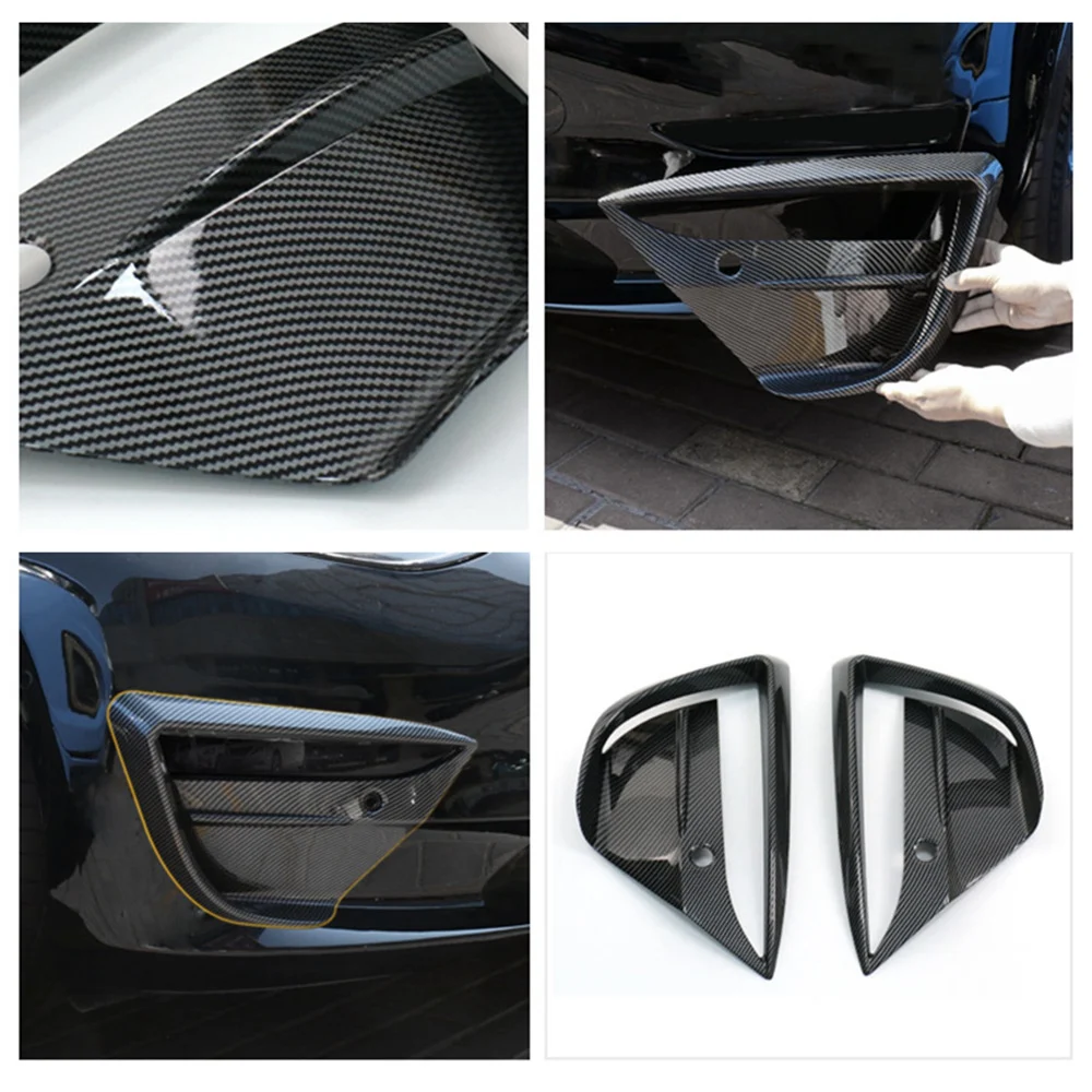 

WO-Car Front Bumper Fog Light Lower Grille Frame Spoiler Splitter Wind Knife For Tesla Model 3