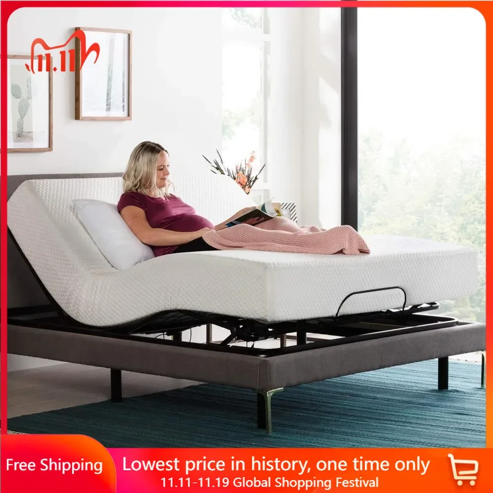 Adjustable Bed Frame, Powerful Quiet Motor - Easy Tool Free Assembly -Ergonomic - Electric Bed Base - Full Size,Beds Frames