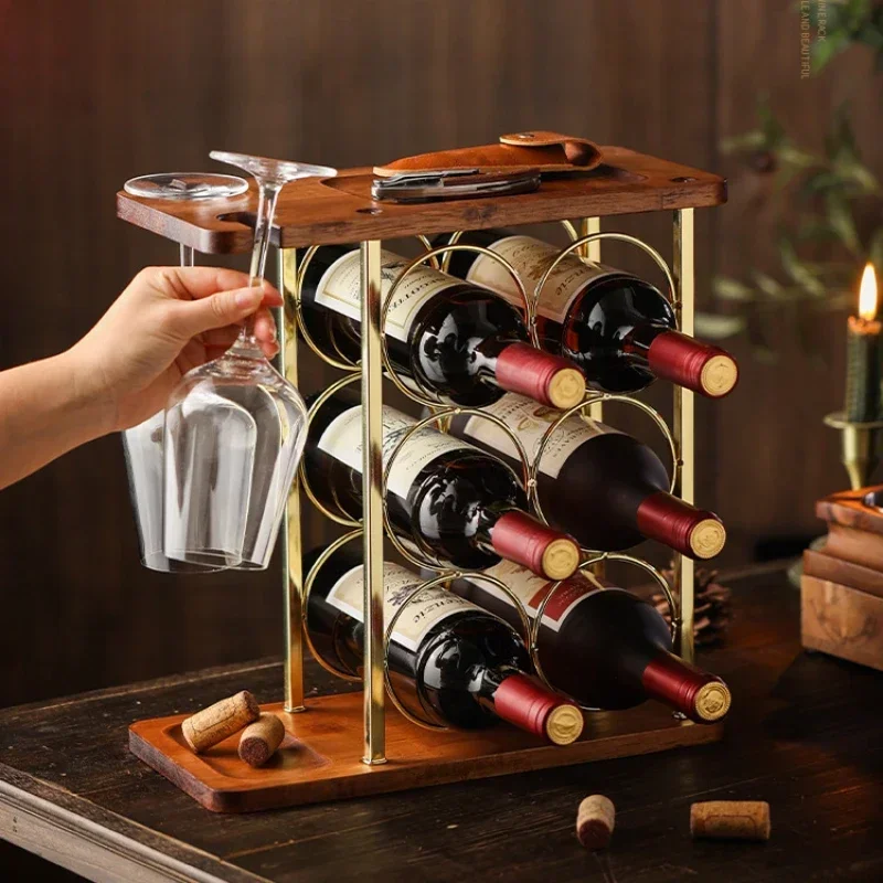 Support for Wine Display Wine Bottle Storage Home Bar Accessories Rack Holder Bottles Showcase Shelf Locker Stand Holders Dining