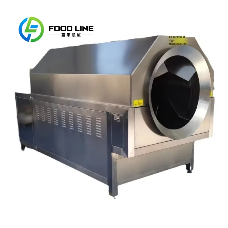 50-800kg/h Commercial Drum Rotary Peanut Roasting Machine Walnut Chestnut Roaster Nut Machine