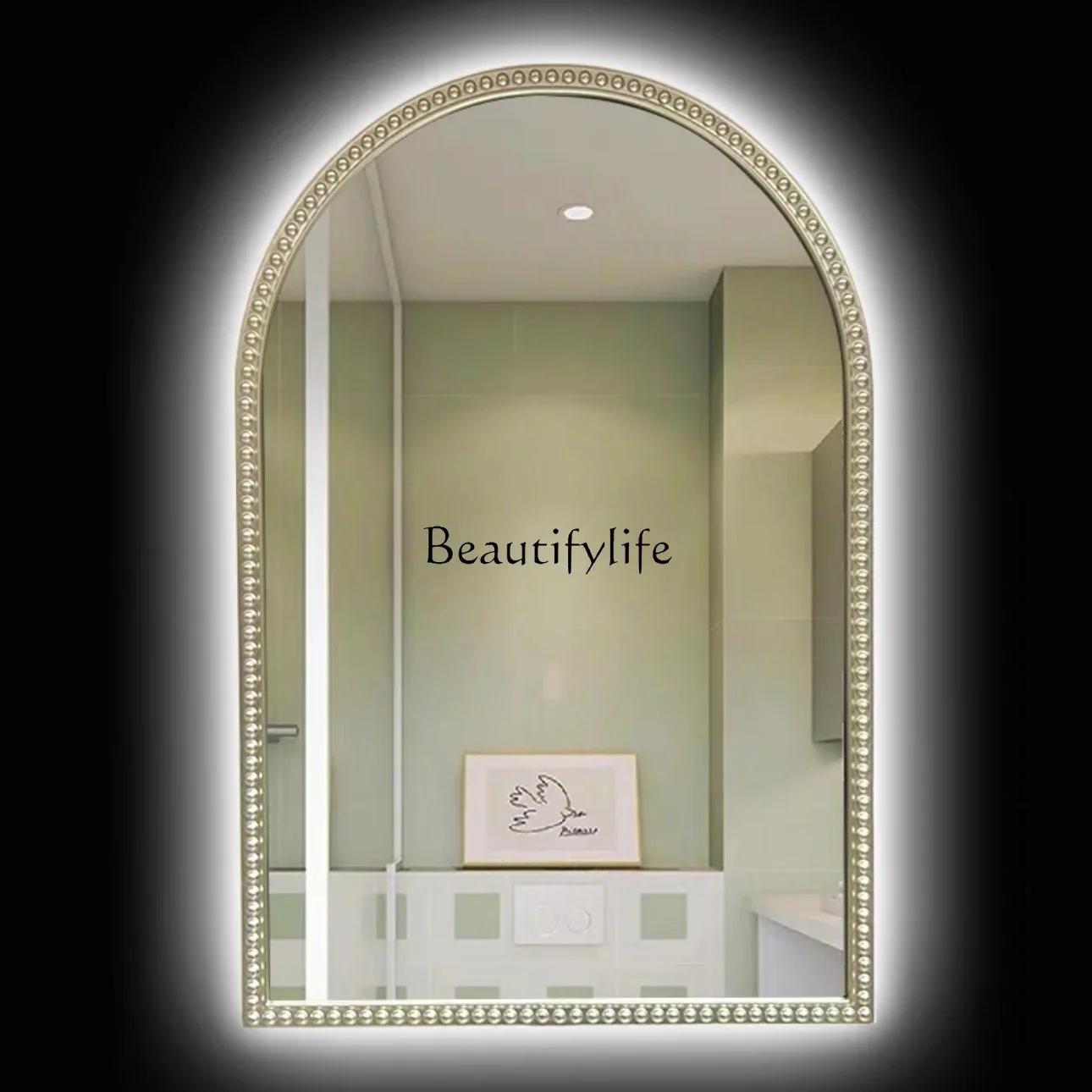 

ls 18French retro bathroom mirror wall vanity mirror waterproof, mirror