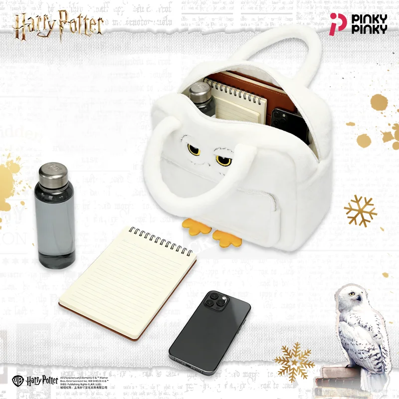 Pinky Harry Potter Crossbody Bag Hedwig Cute Plush Handbag for Daily Halloween Christmas Birthday Gift for Students Fans Women view 2