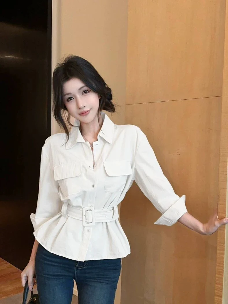 ملابس عمل بياقة نسائية irt بقصة ضيقة وخصر مقصوص، تصميم أمريكي فريد من نوعه، اهتمام خاص للخريف قابل للتنفس