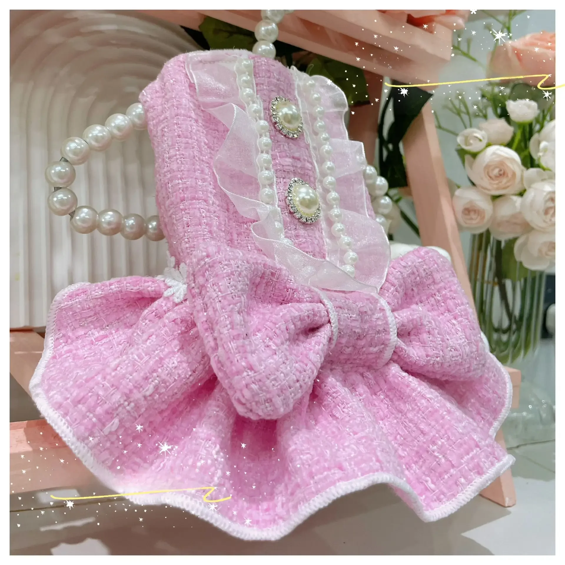 Plucked Little Fragrant Dog Clothes New York Summer Marzis Dog Puppy Winter Clothes Bow Dress