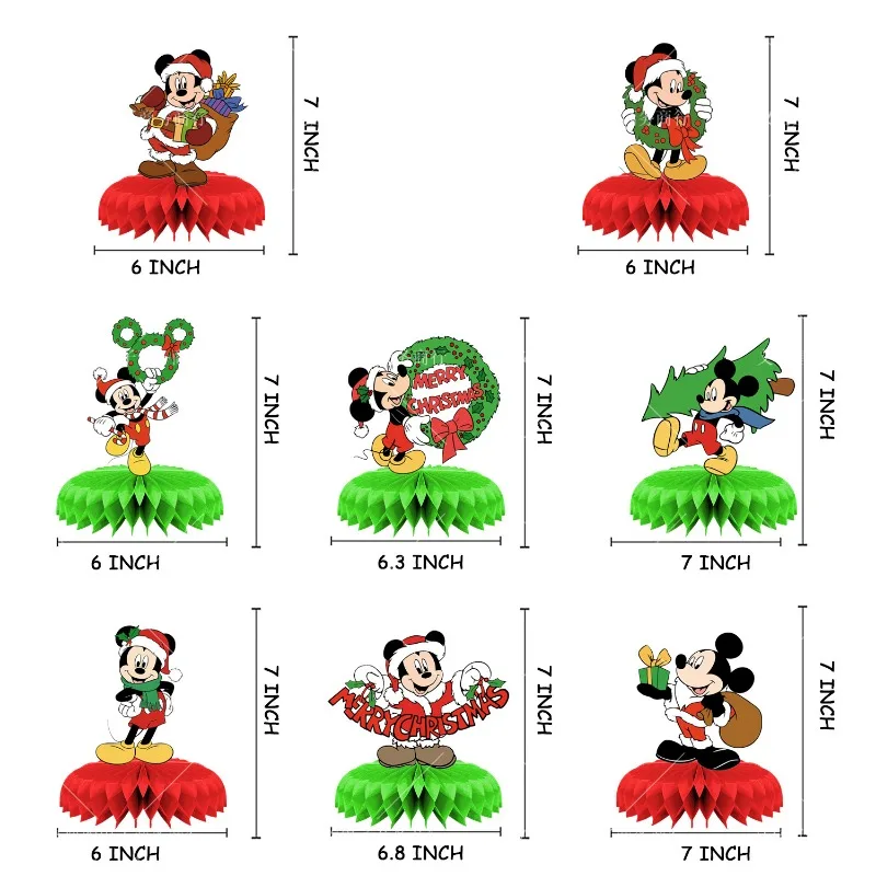 8pcs Disney Mickey Mouse Party Honeycomb Ornaments Children's Birthday Party Tabletop Ornament Decoration Baby Shower Supplies