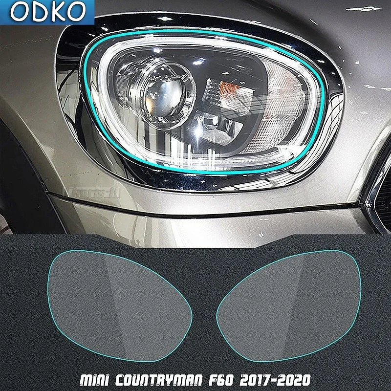 New Car LH+RH Smoke TPU Headlights Protective Precut Film Sticker Cover Trim Fit For Mini Countryman F60 2017