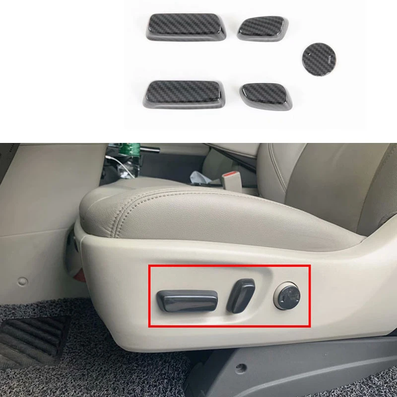 Carbon Fiber Color Seat Adjustment Button Panel Cover Fit For Toyota Sienna 2015 2016 2017 2018 2019 2020 Styling  Accessories