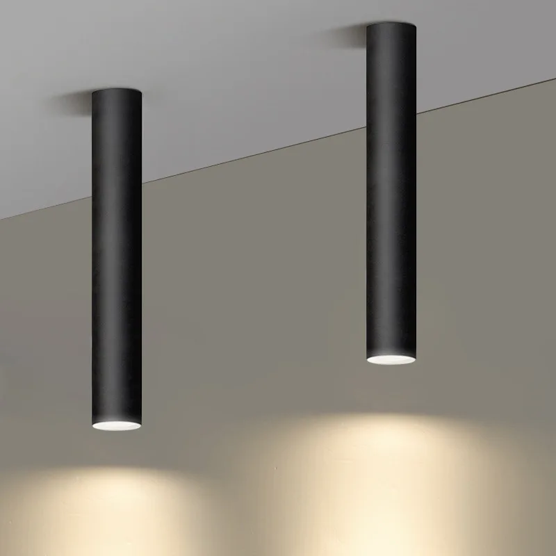 7W10W12W Modern Aluminum Long Tube Surface Mounted Spot Light for Indoor Living Room Kitchen Store & Office Ceiling Downlight