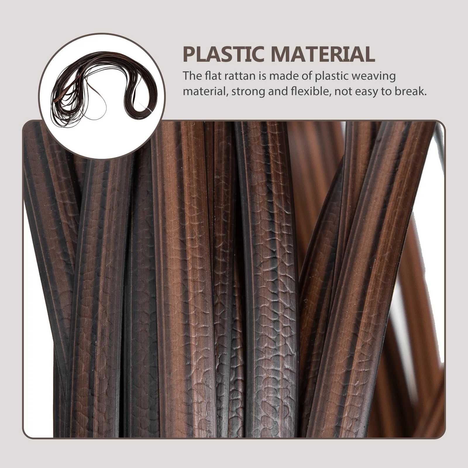 

Plastic Rattan Weaving Material 1 Roll Flat Vibrant Realistic Finish for DIY Chair Repair Table Basket Furniture Rattan Repair