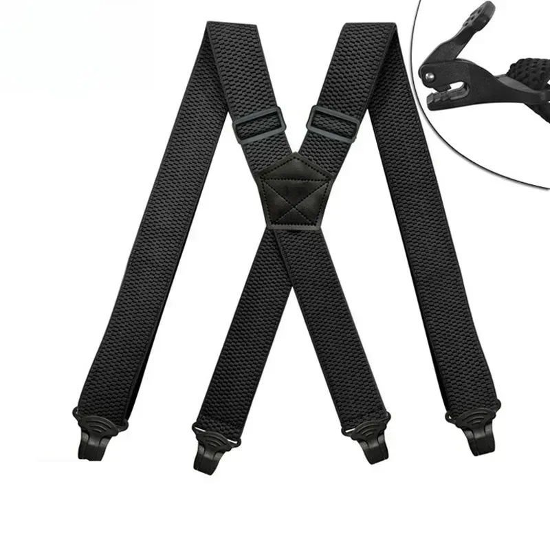 suspensorios-de-trabalho-reforcados-ajustaveis-elasticos-para-calcas-pretos-para-homens-38cm-de-largura-modelo-x-back-com-4-presilhas-plasticas