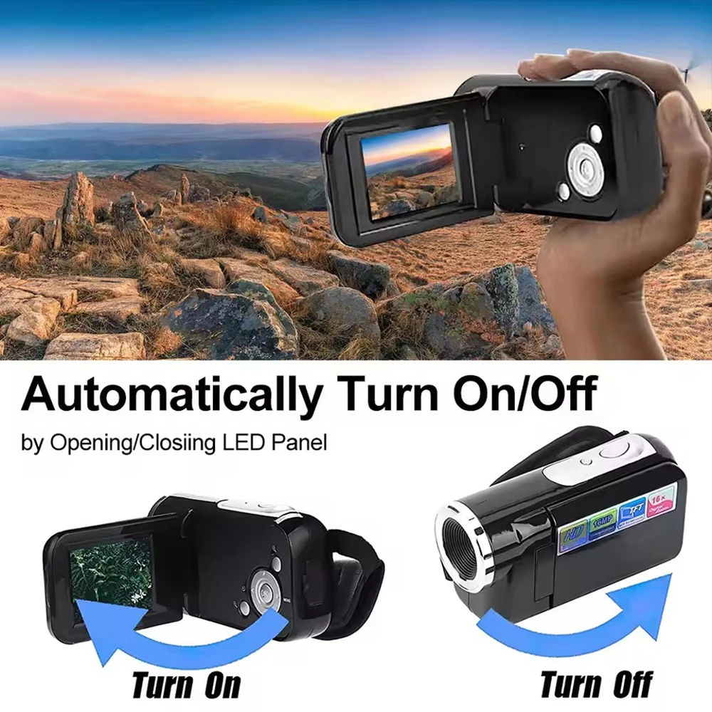 32GB 1080P 16MP 16X التكبير كاميرا رقمية مع ملء الضوء 2.0 ''تدوير شاشة كاميرا فيديو HD مسجل فيديو كاميرا هدية عيد ميلاد