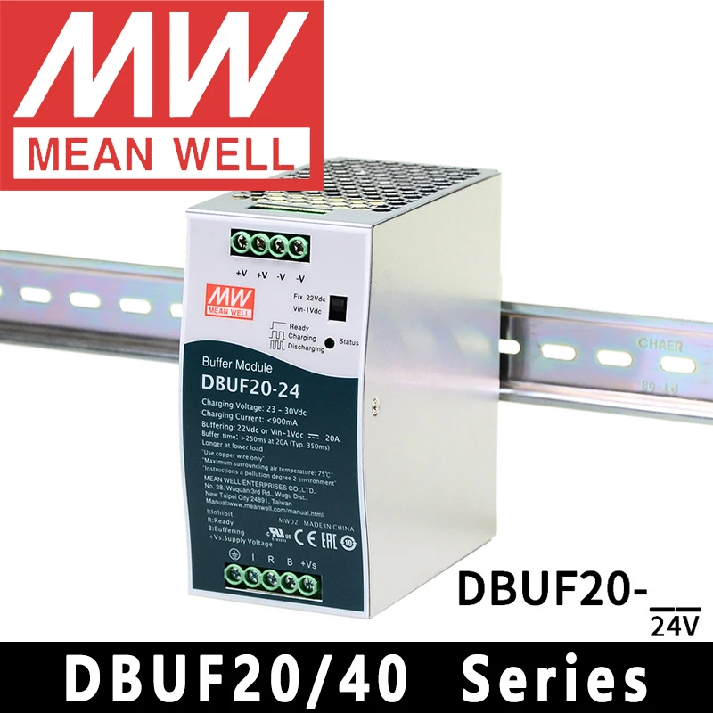 Original Mean Well DBUF20/40-24 meanwell 24V/20A DIN Rail Type Buffer Module