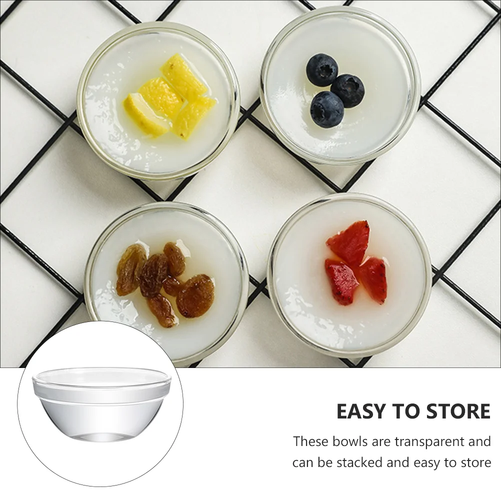 12Pcs Glass Bowls Set Round Dessert Dishes Glass Tiny Ramekins