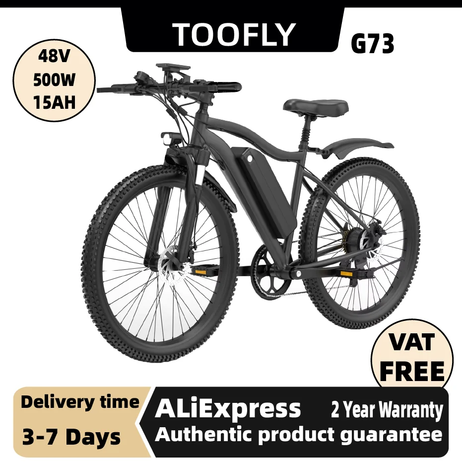 

Toofly G73 Adult Electric Bicycle, 500W motor city ebike, 48V 15AH E-bike, 26-inch Fat Tire E-Mountain bike