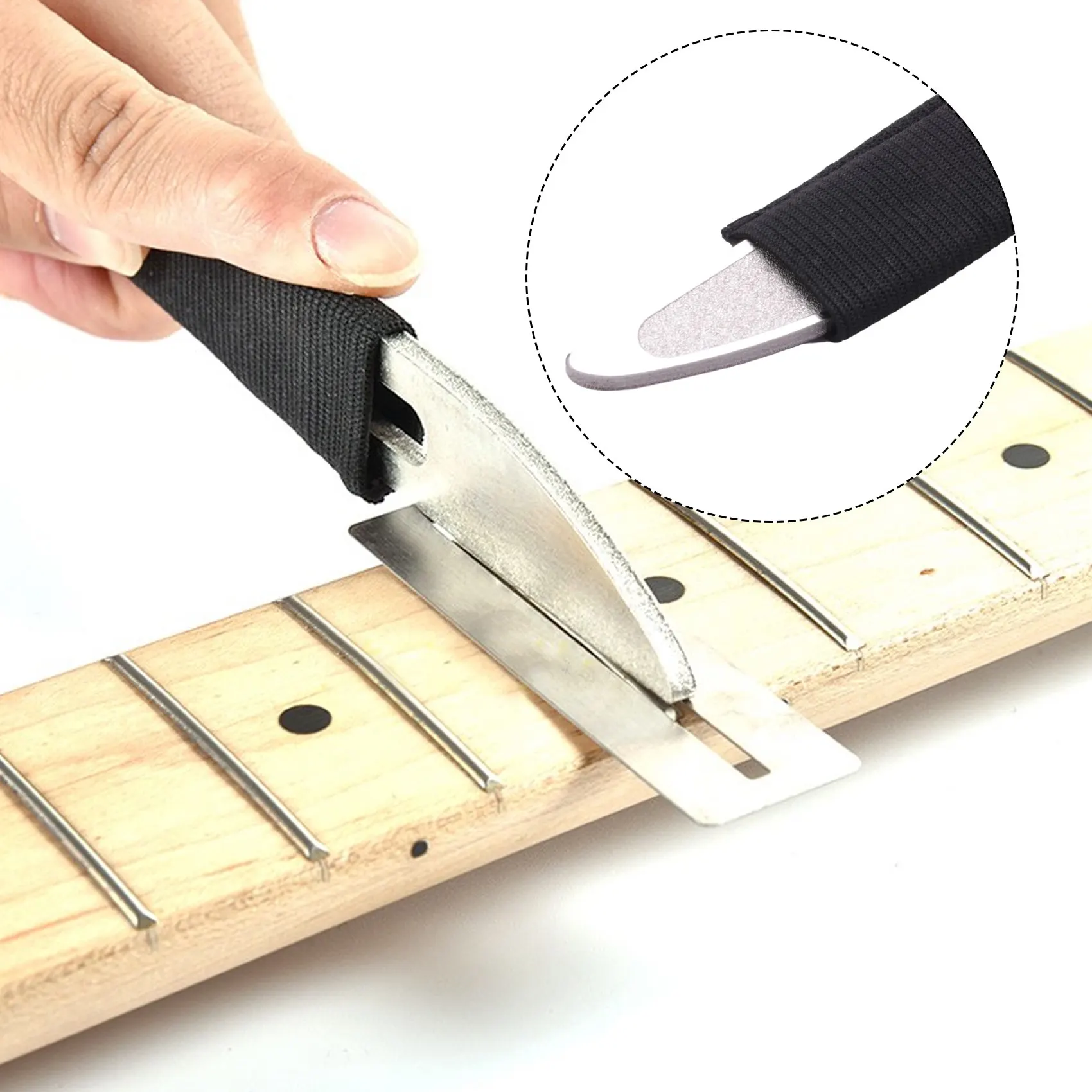 Guitar Fret File Professional Luthier Tool Stainless Steel File for Guitar Frets with Diamond Abrasives for Bass