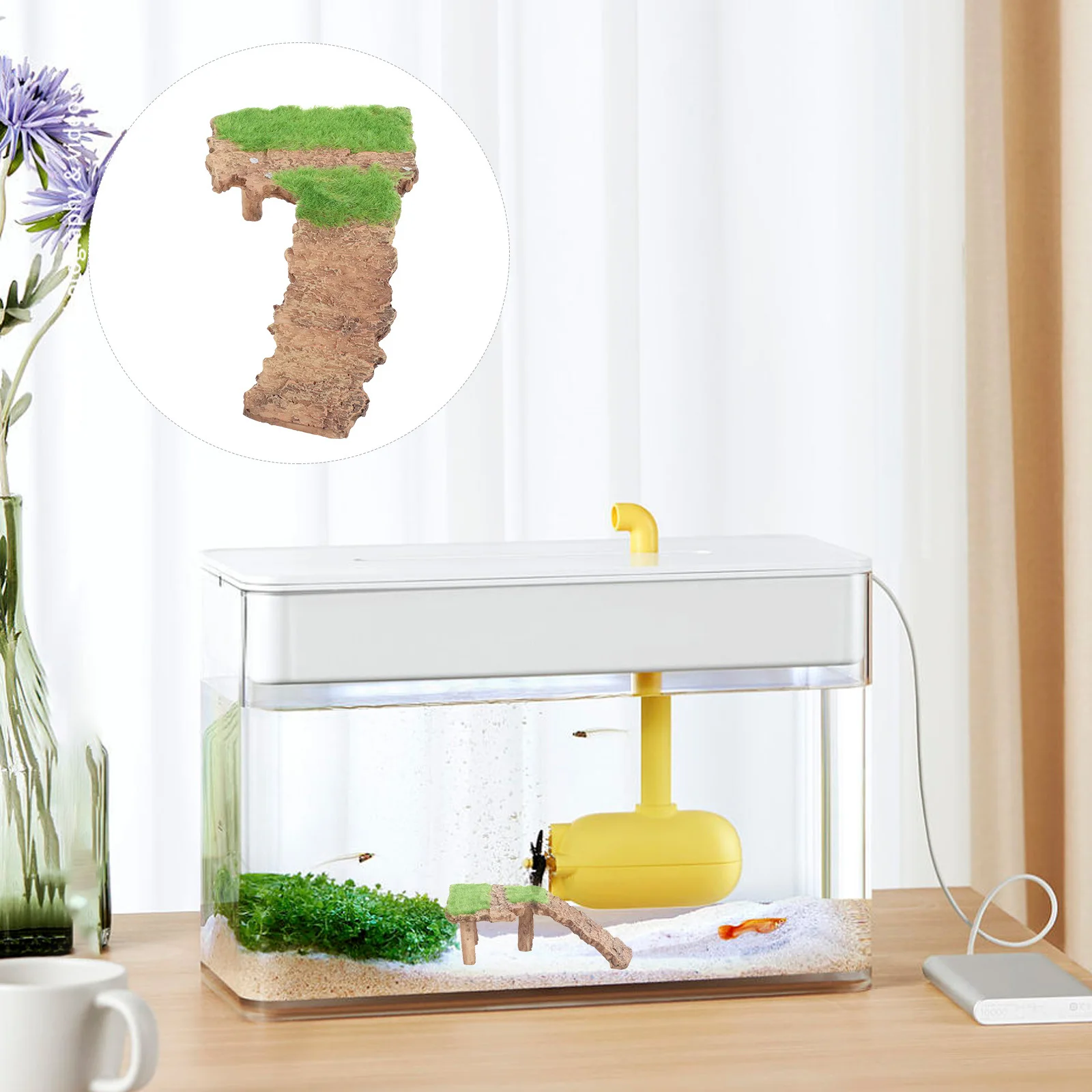 

Resin Turtle Basking Platform for Aquarium Reptile Tank Sunbathing Resting Spot with Safe Non-Toxic Material Suitable Fresh Salt