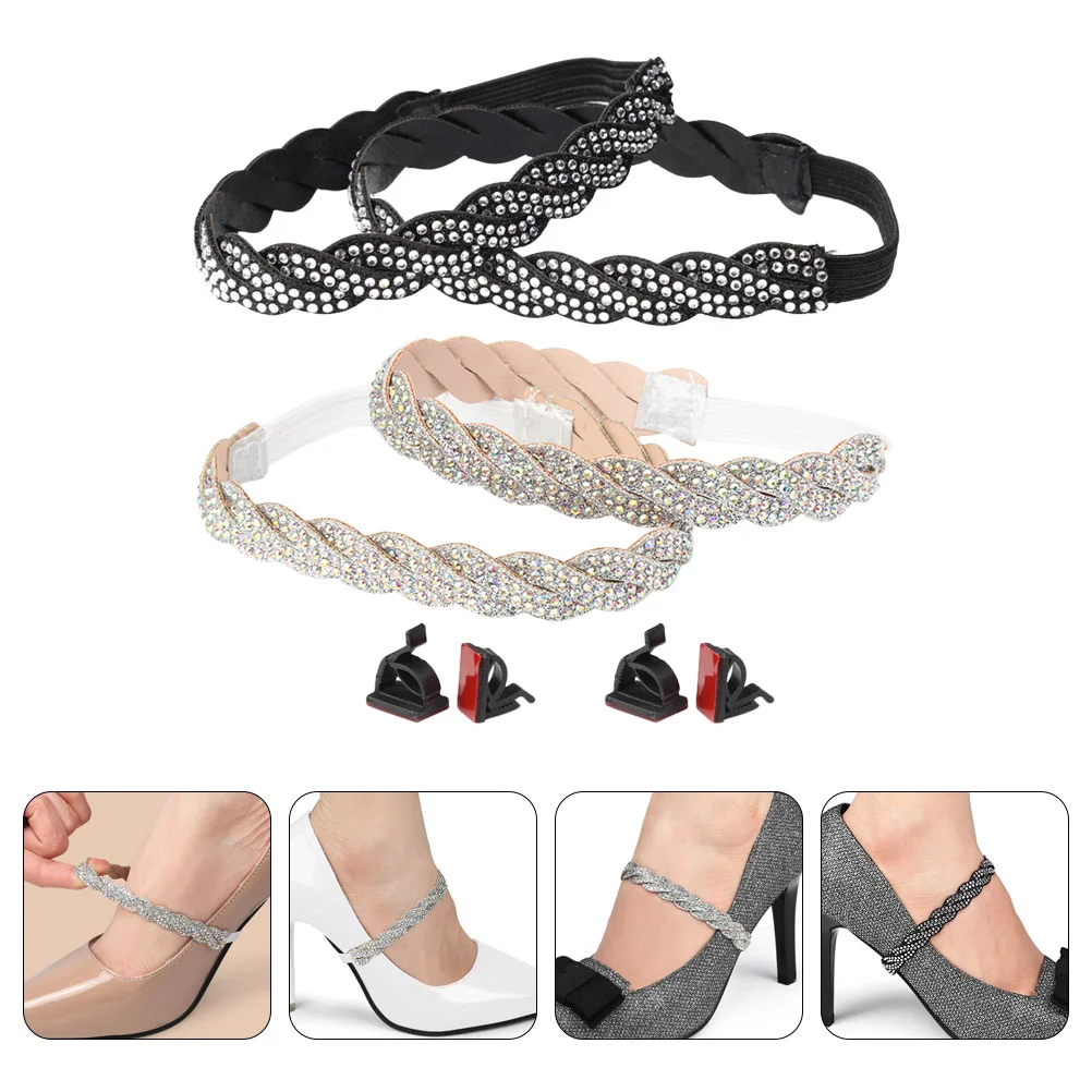 

4 Pcs High Heels Anti Drop Shoe Straps Anti-loose Shoelace Shoelaces Replacement Ankle for Slip Elastic