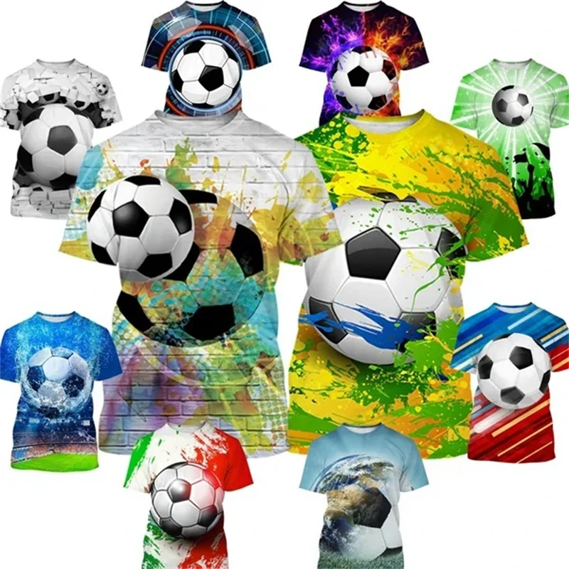 Football Fans T Shirt For Men 3D Printed Football Outdoor Sportwear Hip-hop T-Shirt Streetwear y2k Clothing Tees Quick Dry Tops
