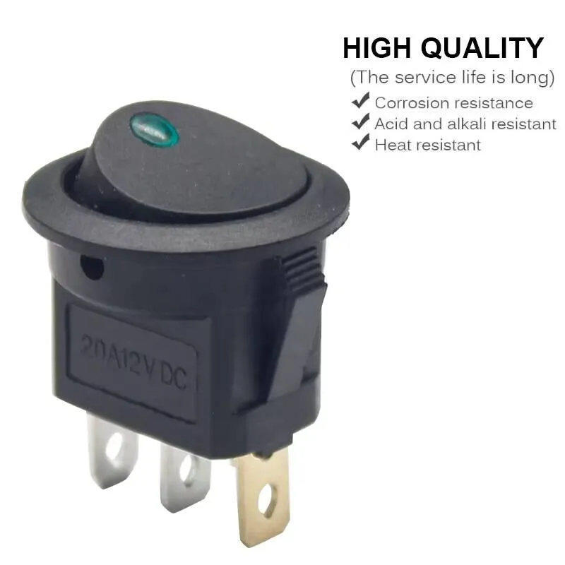 20A 12V Carling Marine 3-poliger Mini-LED KCD1 runder Wippschalter