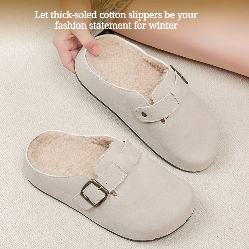 الخريف والشتاء عارضة باوتو سحب الرجعية نصف السحب تنوعا أحذية نسائية باوتو النعال القطن