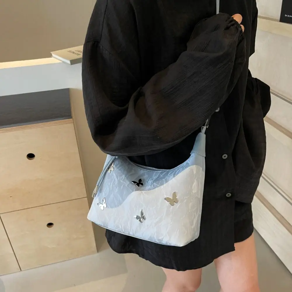 Casual Effen Kleur Chinese Stijl Handtas Retro Rits Cheongsam Tas PU Leer Mode Vlinder Crossbody Tas Dames