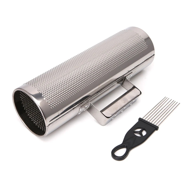 Stainless Steel Guiro with Scraper Percussion Musical Instrument Training Tool 448D