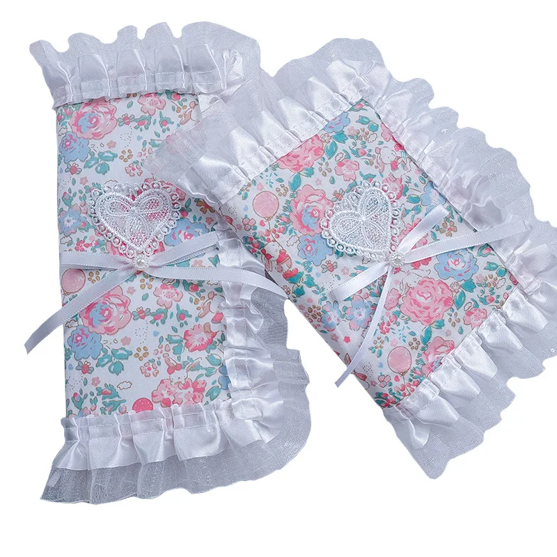 A5/A6/Weeks, giacca da libro in tessuto fatta a mano con copertina regolabile per libro a mano in pizzo e pizzo "Luna Coniglio Rosa", diario, blocco note, ledger