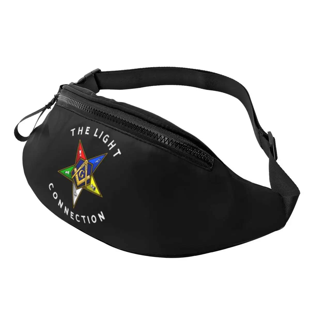 Custom Cool OES Eastern Star Fanny Pack for Travel Hiking Women Men Freemason Crossbody Waist Bag Phone Money Pouch