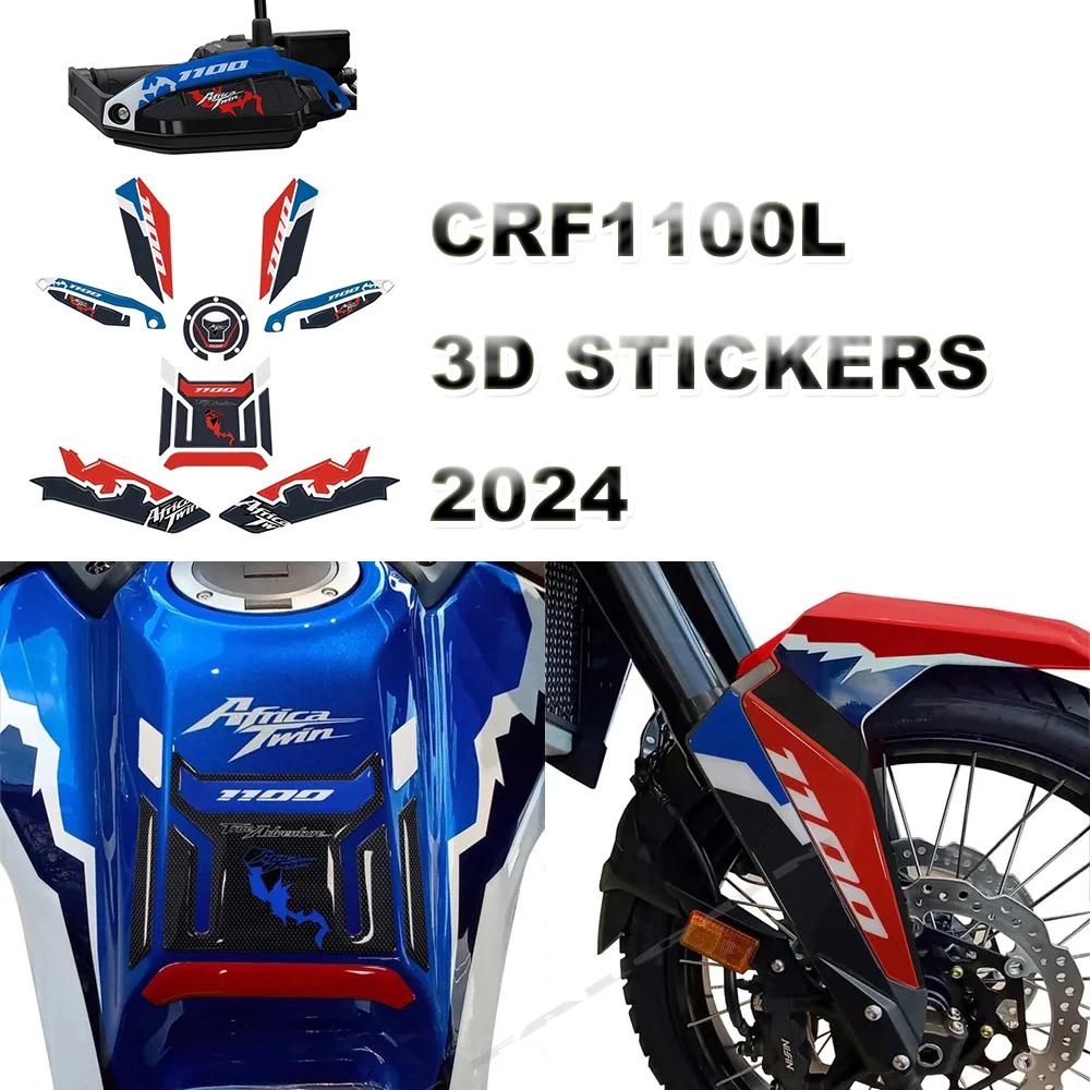 

﻿ For Honda CRF-1100L 2024 Motorcycle 3D Epoxy Resin Waterproof and Scratch-Resistant Sticker Protection Kit Fuel Tank Pad