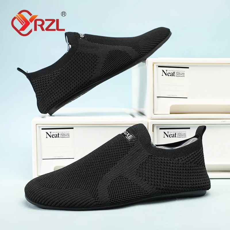 YRZL Men Mesh Loafers Driving Moccasins High Quality Flats Walking Shoes Breathable Non Slip Casual Loafers Summer Mens Shoes