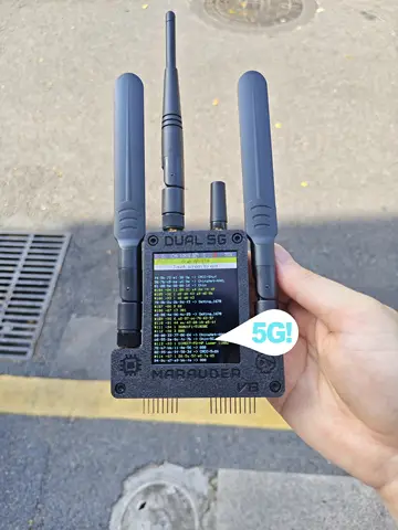 ESP32 Marauder V8 Flipper Zero 4IN1 ESP32-C5 Dual Chip Dual Band 5G WiFi, Bluetooth , GPS, Supports 2.4G＆5G Signal Dual SD Card