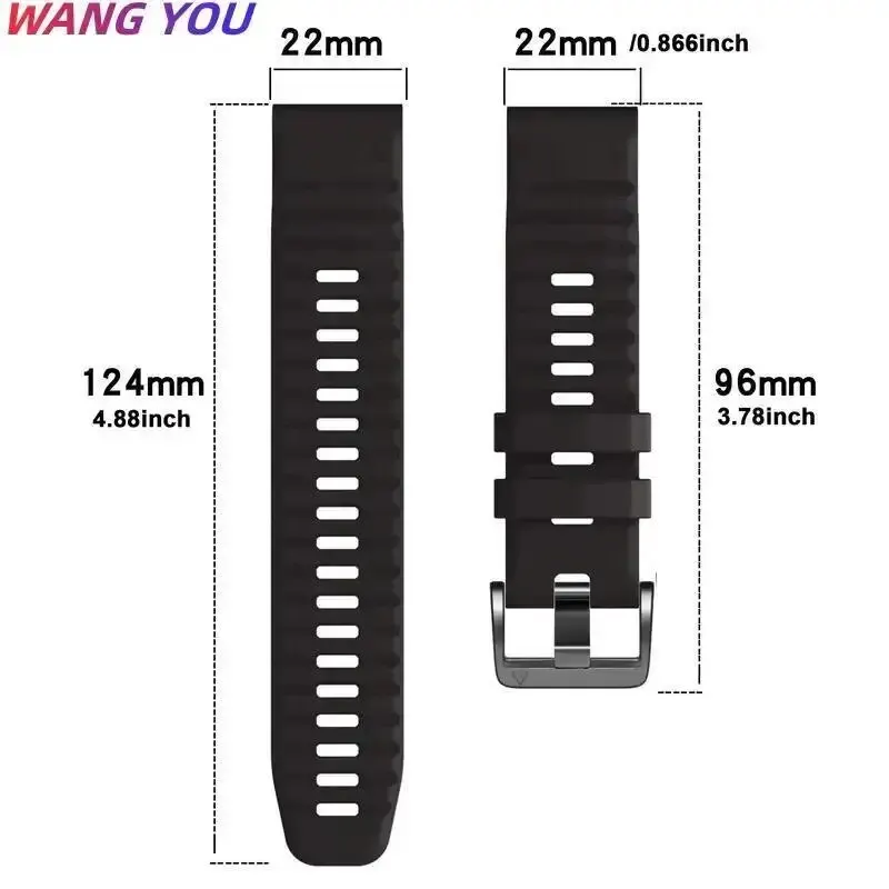 26MM 22MM Silicone Watch Band Straps For Garmin Fenix 6X 6 6S Pro 7X 7 Easyfit Wristband Fenix 5 5X 5S Plus Smartwatch Bracelet