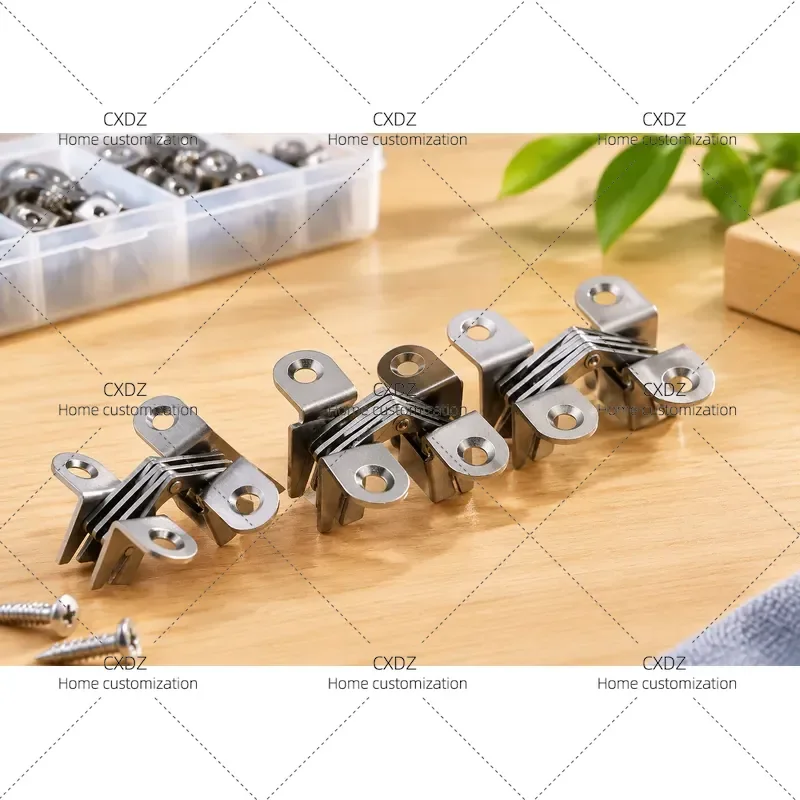 180 Degree 110 Degree Invisible Cross Hinge Stainless Steel Folding Hinge for Car Refrigerator Cabinet Door Hardware