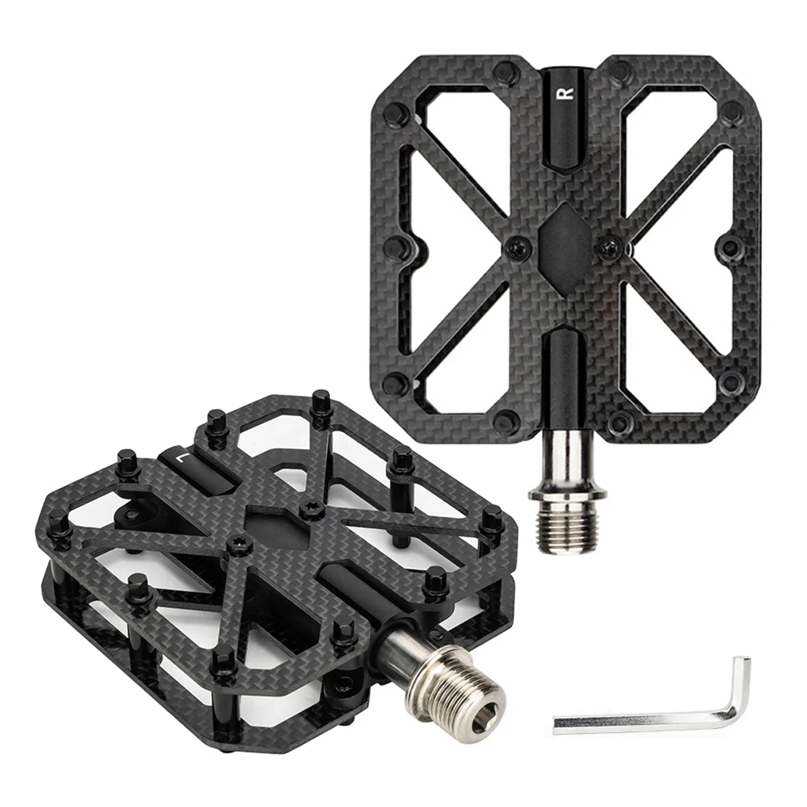

Bike Pedals Carbon Composite Three Bearings Non-slip Lightweight Pedals for Road Mountain Folding Bikes Road Bike Pedals