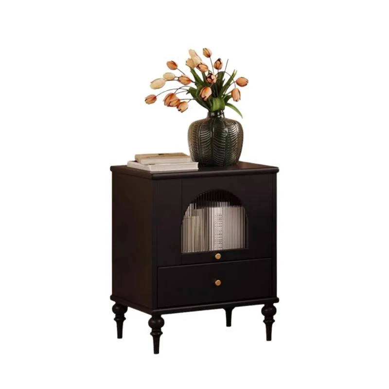 

Retro locker French all-solid wood bedside table Medium antique home bedroom Small creative high value