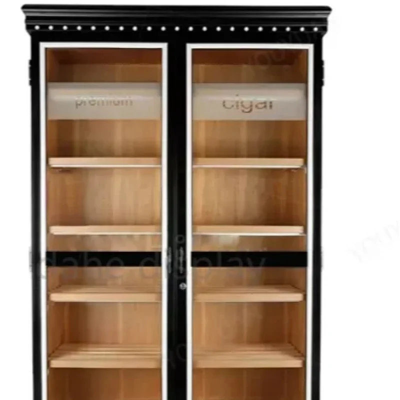 custom.Hot Selling Luxury cigar humidors  cabinet pharmacy shop cash counter  display showcase Cherry cigar cabinet