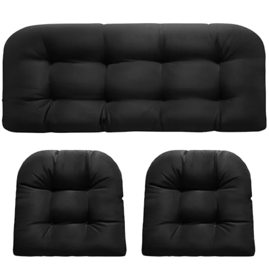 

Wicker Chair Cushions Waterproof Outdoor Loveseat Cushions for Patio Furniture 3 Pieces Wicker Furniture Cushions 1 Loveseat an