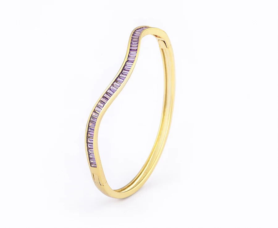 Nidin Licht Luxus Offene Armreif für Frauen Matt Frauen Armband Doppel Linie Ring Liebe Verwoben Wasser Welligkeit Armband Schmuck – Detail 8