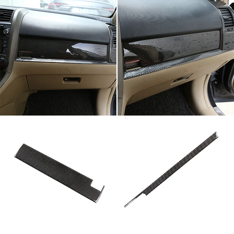 Car-styling Soft Carbon Fiber Center Control Copilot Dashboard Panel Strip Cover Trim For Honda CRV 2007 2008 2009 2010 2011