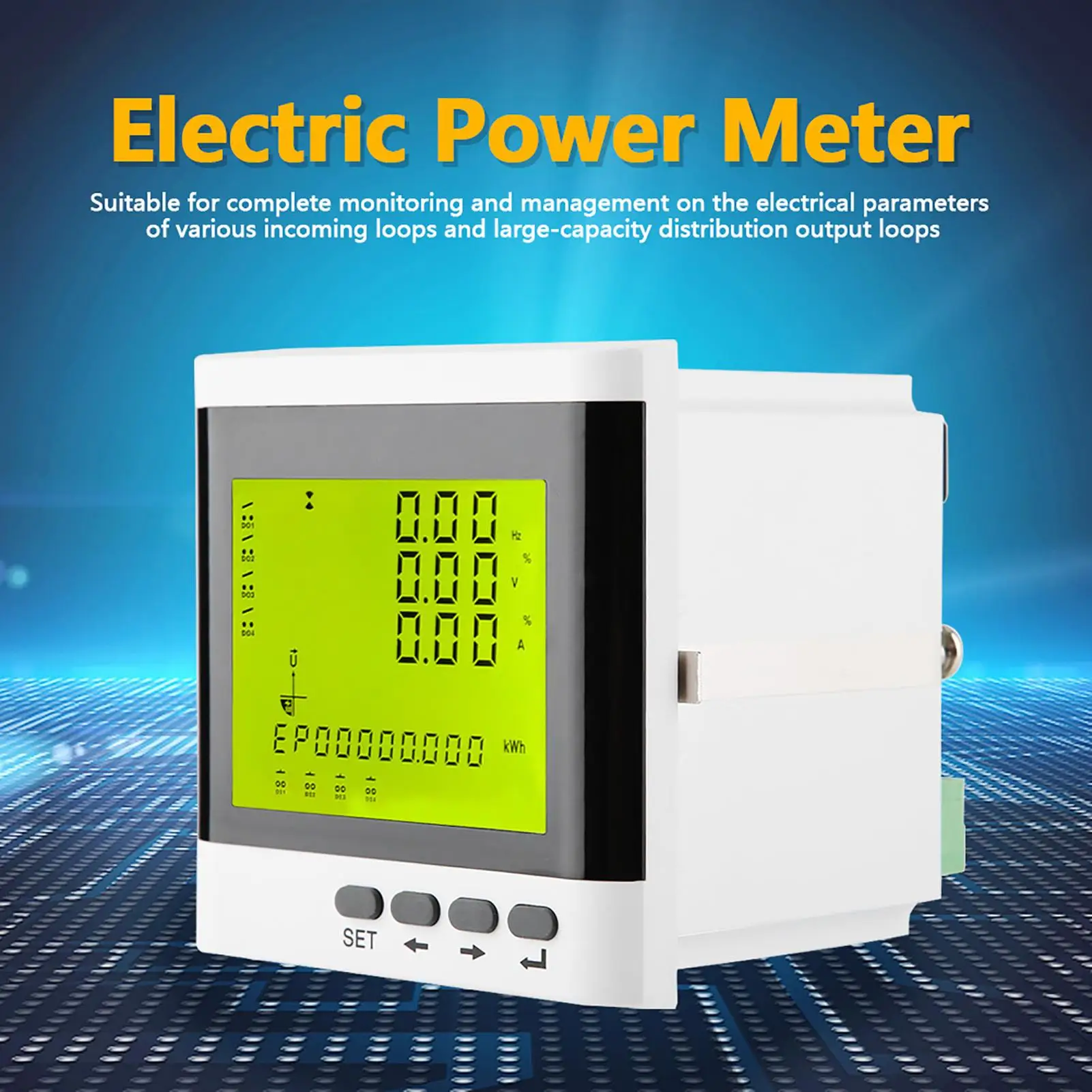 3-Phase Programmable Digital Power Meter - Multi-Function Electric Ammeter & Voltmeter with LED Display