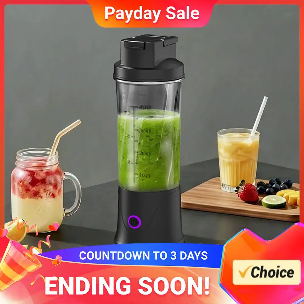 Personal Juicer for Smoothies Juicing and Food Processing 450ML Cordless Mini Small Blender Cup for Picnic/Sports/Office