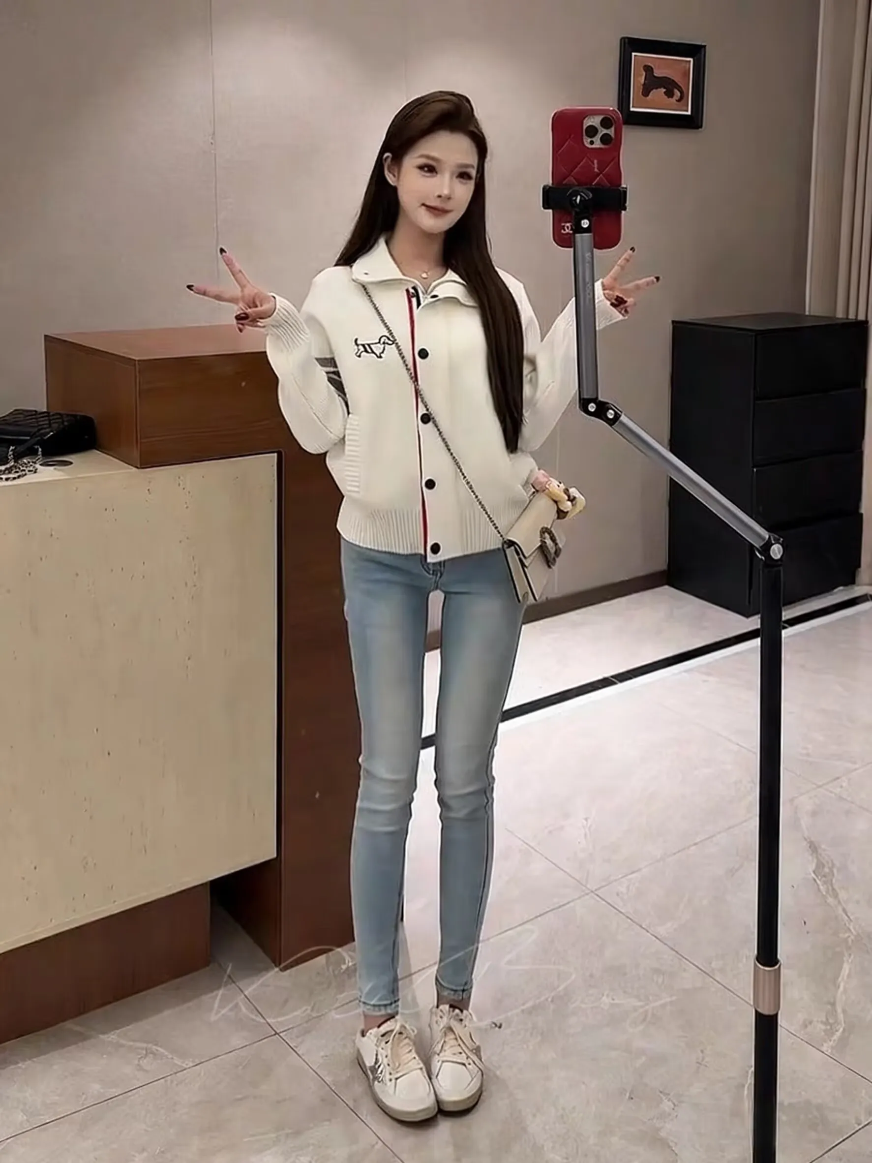 

Женские джинсовые леггинсы с высокой талией, вышивкой и эффектом утяжки живота, облегающие, из эластичного хлопка, весна 2026, повседневные