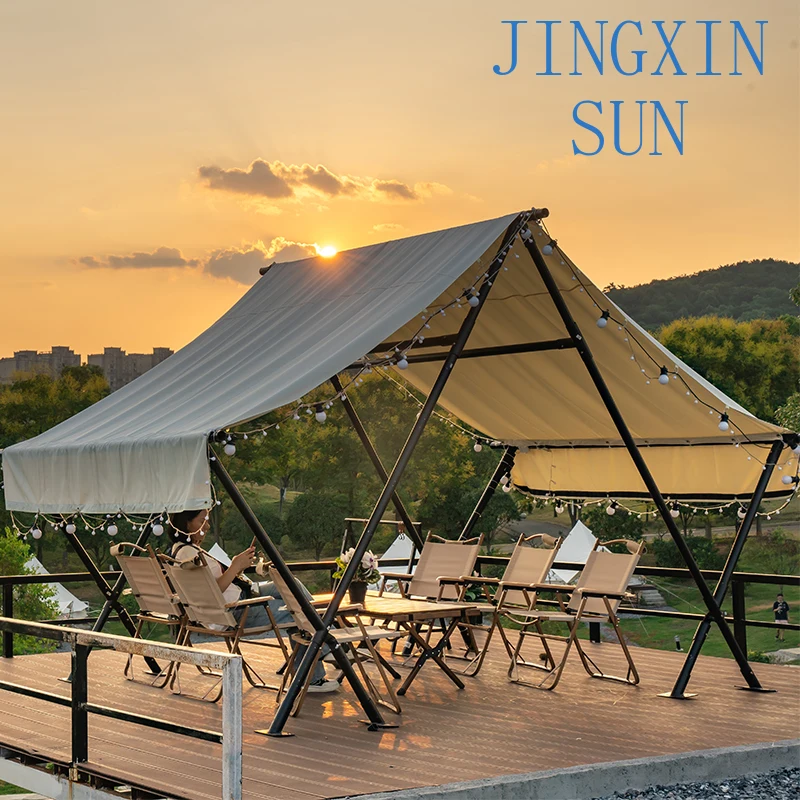 Outdoor Luxury Hotel Tent Rooftop Restaurant Tent Awning Windproof Canopy Camping Tent