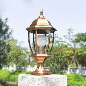 Avrupa tarzı açık su geçirmez dwaterproof água etrafında sütun kafa lambası, ev, kapı, villa, veranda, sütun açık bahçe duvar lambası-kafa Avrupa'nın en çok satan 12, far stili, no. 2