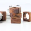 Personalised wooden napkin rings, custom name napkin rings, customised wooden table decorations, wedding table setup